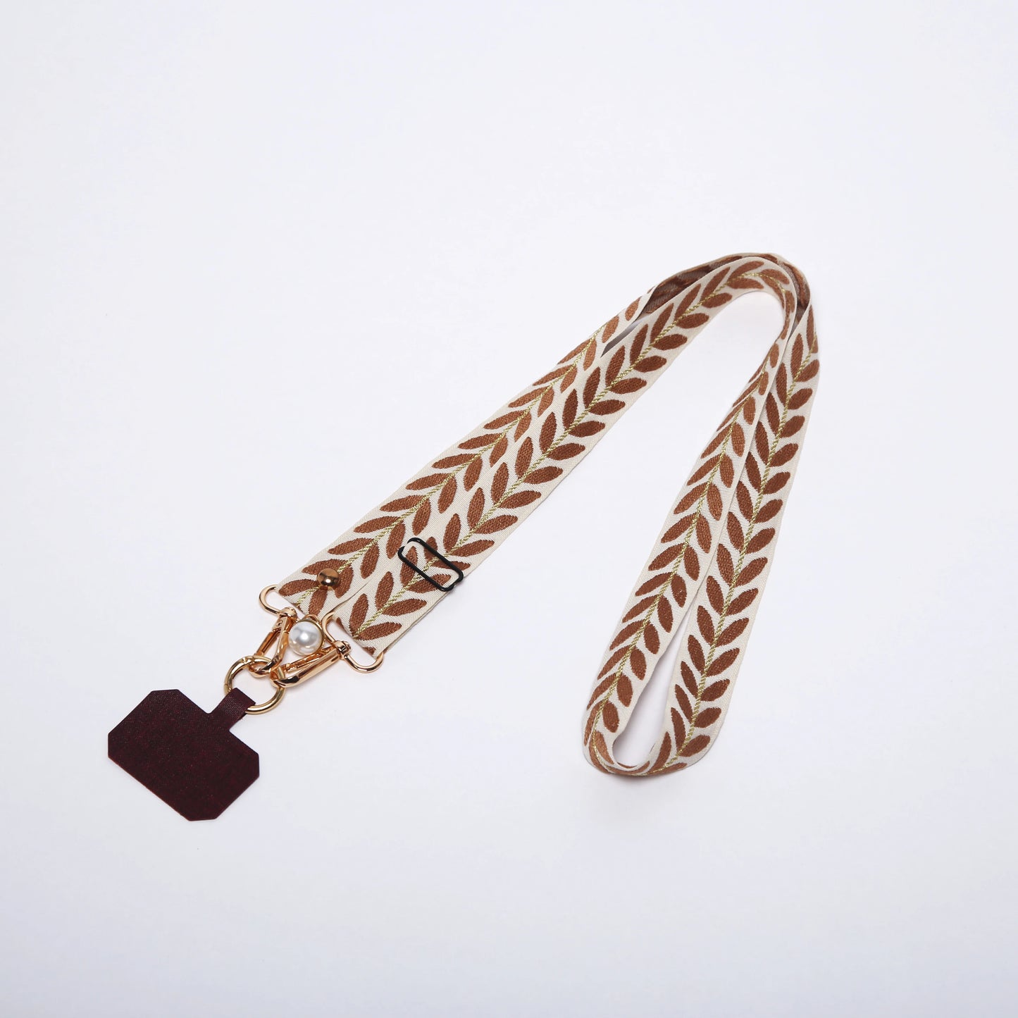 Mobile Phone Strap Lanyard Long Crossbody Shoulder Chain Faux Pearl Pendant Hanging Adjustable Hanging Neck Wide Cloth Strap