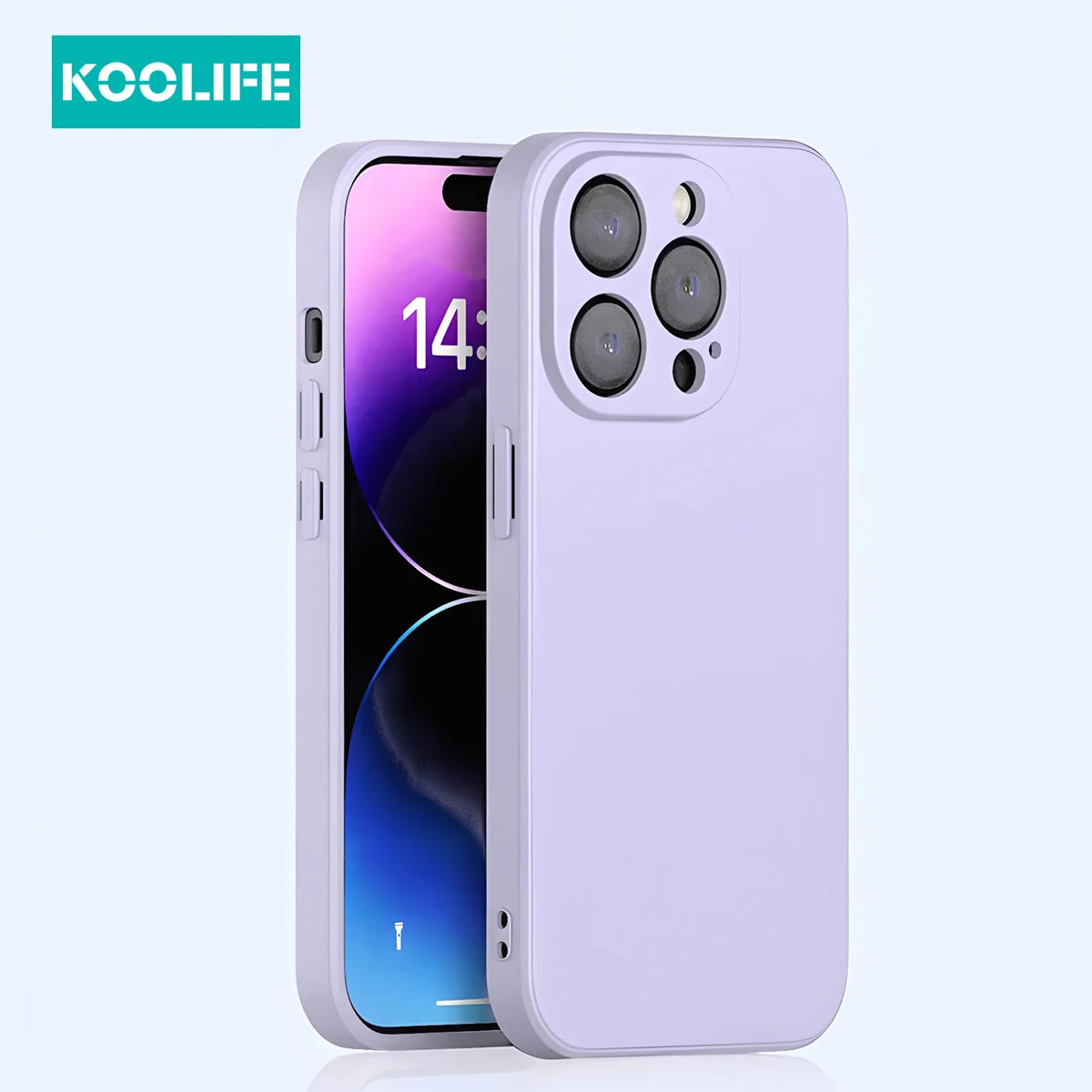 Koolife Liquid Silicone Mobile Phone Protective Case Dopamine Color with Lanyard Hole for iPhone 15 14 13 Pro Max 15 14 Plus 13