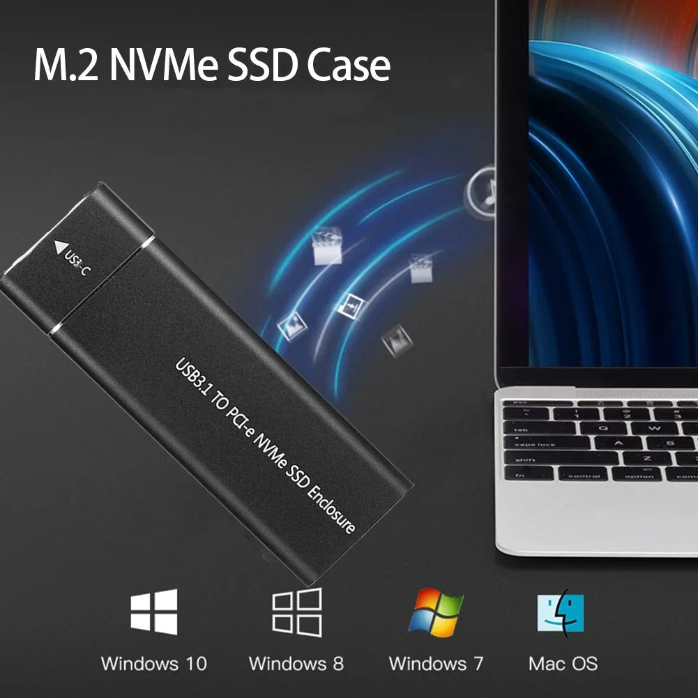 USB3.1 M.2 SSD Enclosure Mobile Case Supports NVME Protocol M.2 NVMe to USB Adapter External Hard Disk Case For Laptop Phone SSD