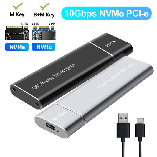 USB3.1 M.2 SSD Enclosure Mobile Case Supports NVME Protocol M.2 NVMe to USB Adapter External Hard Disk Case For Laptop Phone SSD