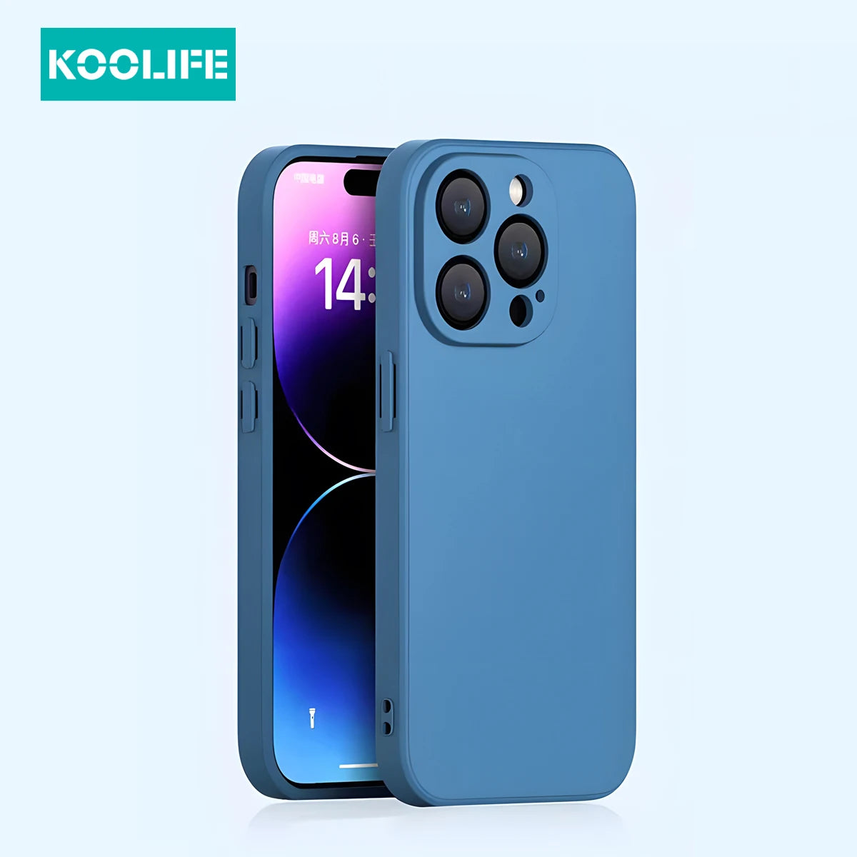 Koolife Liquid Silicone Mobile Phone Protective Case Dopamine Color with Lanyard Hole for iPhone 15 14 13 Pro Max 15 14 Plus 13