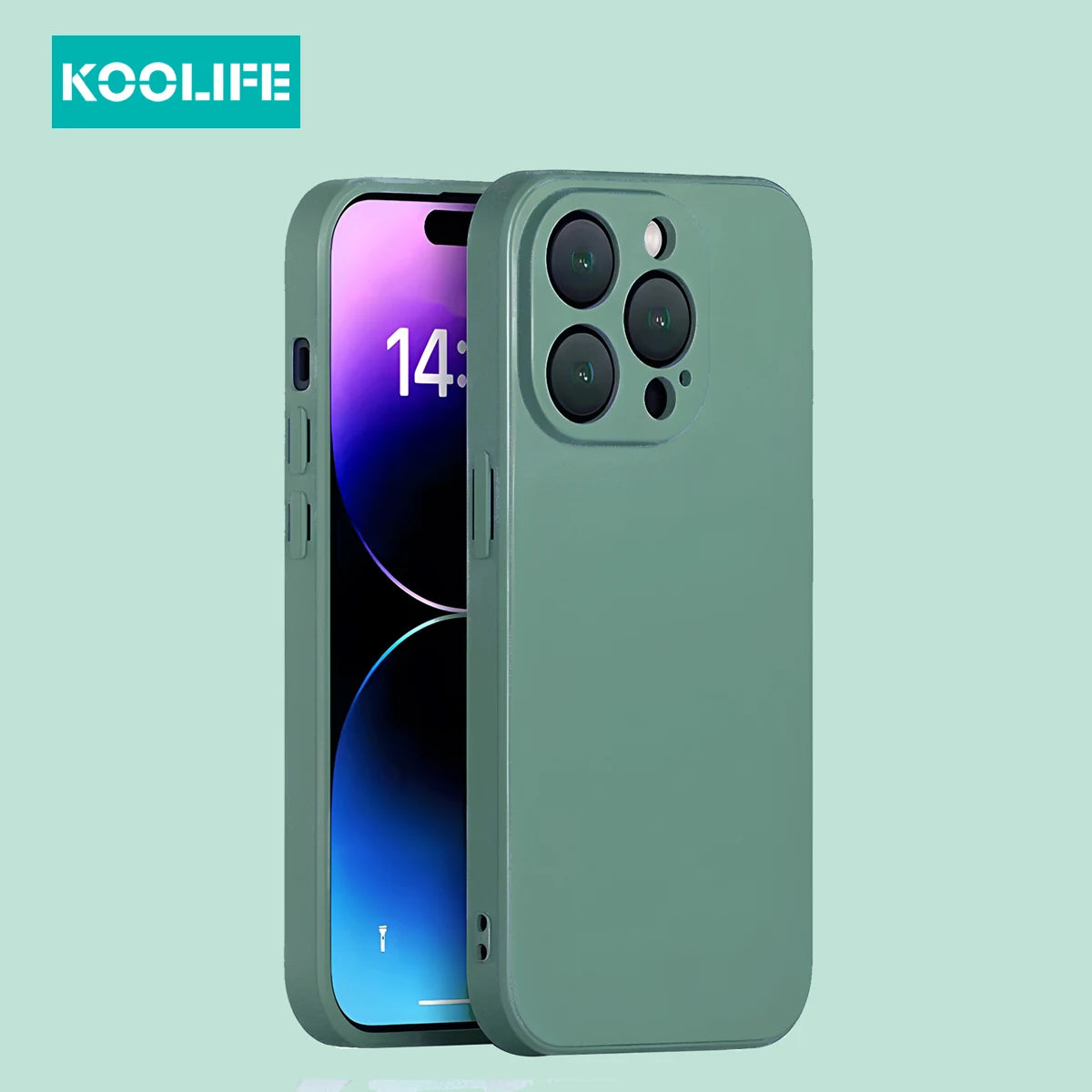 Koolife Liquid Silicone Mobile Phone Protective Case Dopamine Color with Lanyard Hole for iPhone 15 14 13 Pro Max 15 14 Plus 13