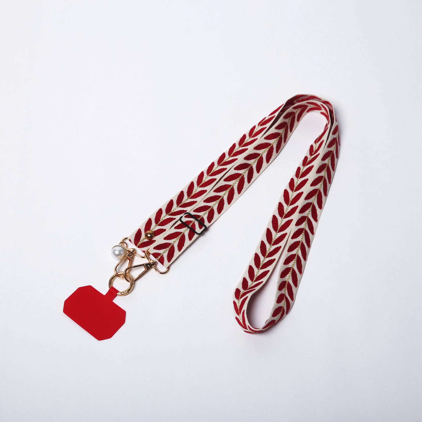 Mobile Phone Strap Lanyard Long Crossbody Shoulder Chain Faux Pearl Pendant Hanging Adjustable Hanging Neck Wide Cloth Strap