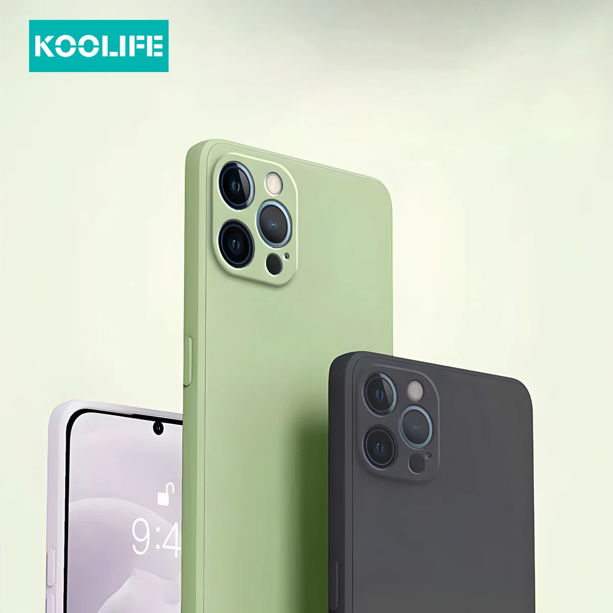 Koolife Liquid Silicone Mobile Phone Protective Case Dopamine Color with Lanyard Hole for iPhone 15 14 13 Pro Max 15 14 Plus 13